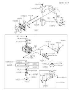 Fx921v-Ds13 Carburetor Diagram and Parts List for FX921V-DS13  Cub Cadet Lawn Tractor